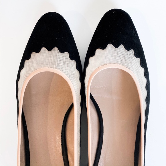 Authentic CHLOE Black & Blush Mesh Flats / S 38.5 - Picture 6 of 8